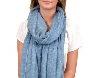 Catalina Blue & Silver Muslin Scarf