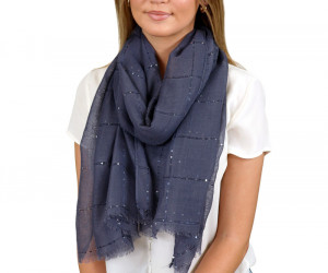 Ariana Storm Blue Sequin Scarf