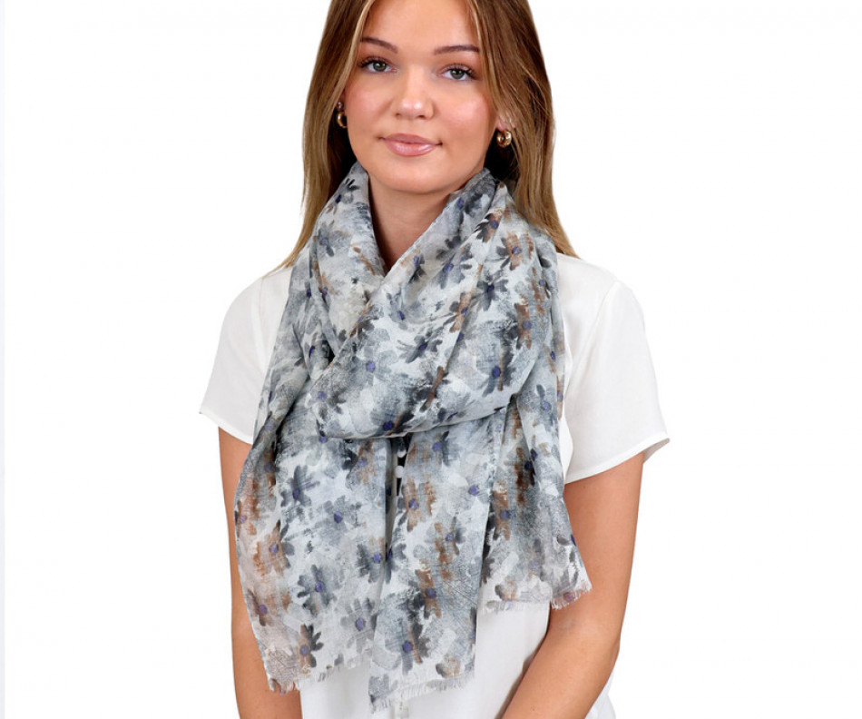 Kinsley Charcoal Floral Scarf