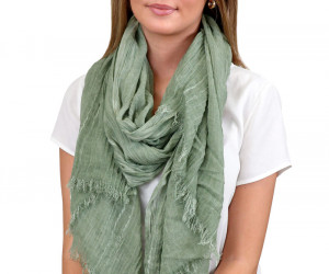 Quinn Green Muslin Scarf