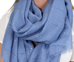 Ariana Denim Blue Sequin Scarf