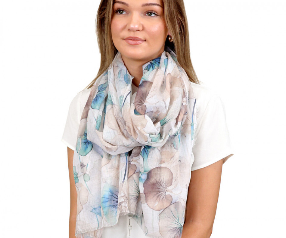 Wildflower Petals Watercolour Scarf