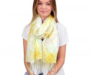 Primrose Yellow Scarf with Fringe