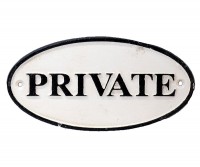 Private Cast Iron Metal Sign - Vintage Style