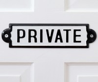 Private Cast Iron Metal Sign - Vintage Style