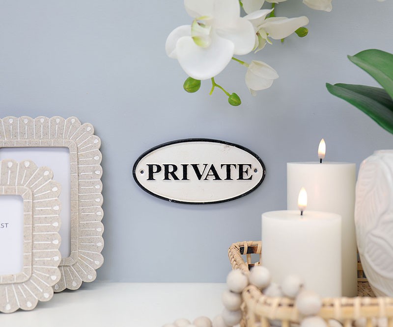 Private Cast Iron Metal Sign - Vintage Style