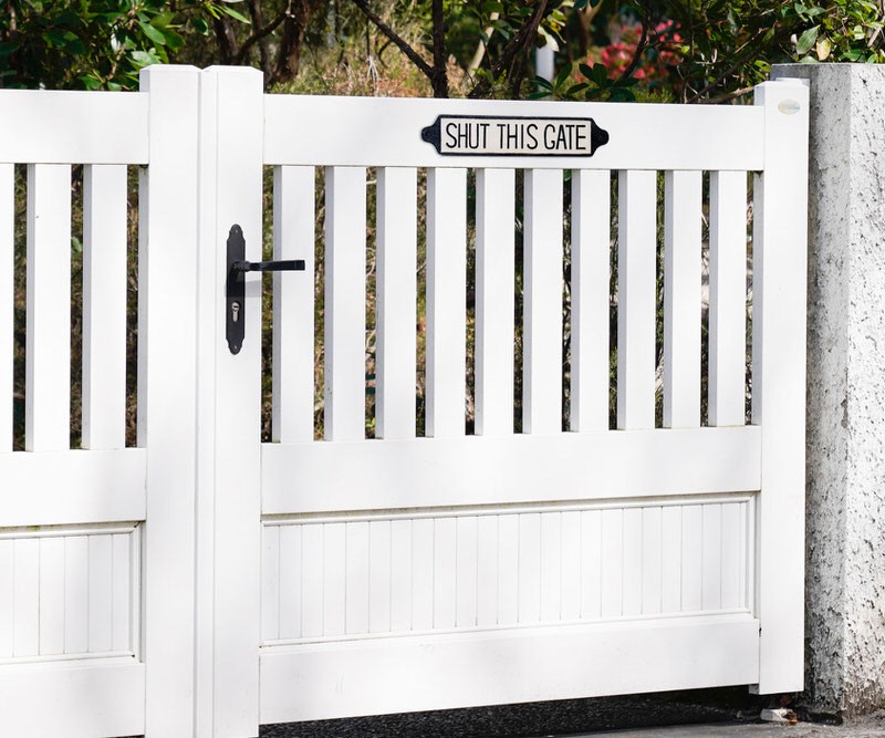 Shut This Gate - Long Cast Iron Sign