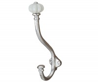 Kenton Silver Hook with Off-White Ceramic Knob