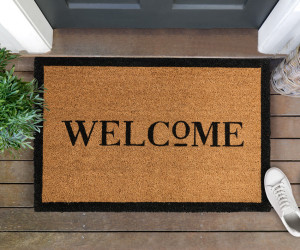 Black Sloane Welcome Doormat