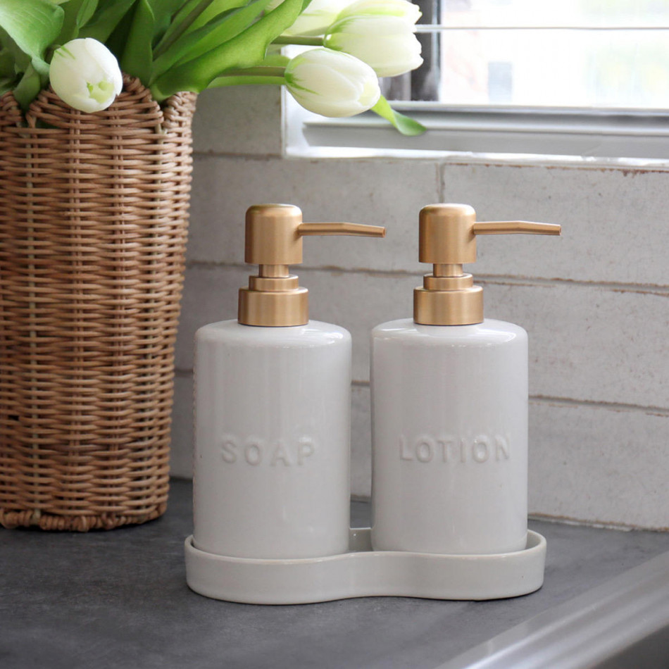 Riley Set 2 Soap & Lotion Dispensers, shown as a standalone product for clear identification