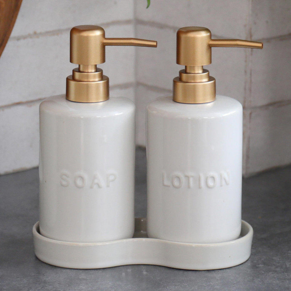 Riley Set 2 Soap & Lotion Dispensers, decorative home accessory