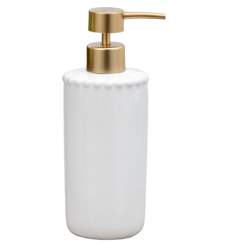 Louisa Beaded White Soap Pump, shown as a standalone product for clear identification