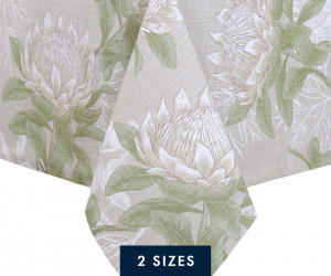 Pandora White Protea Tablecloth