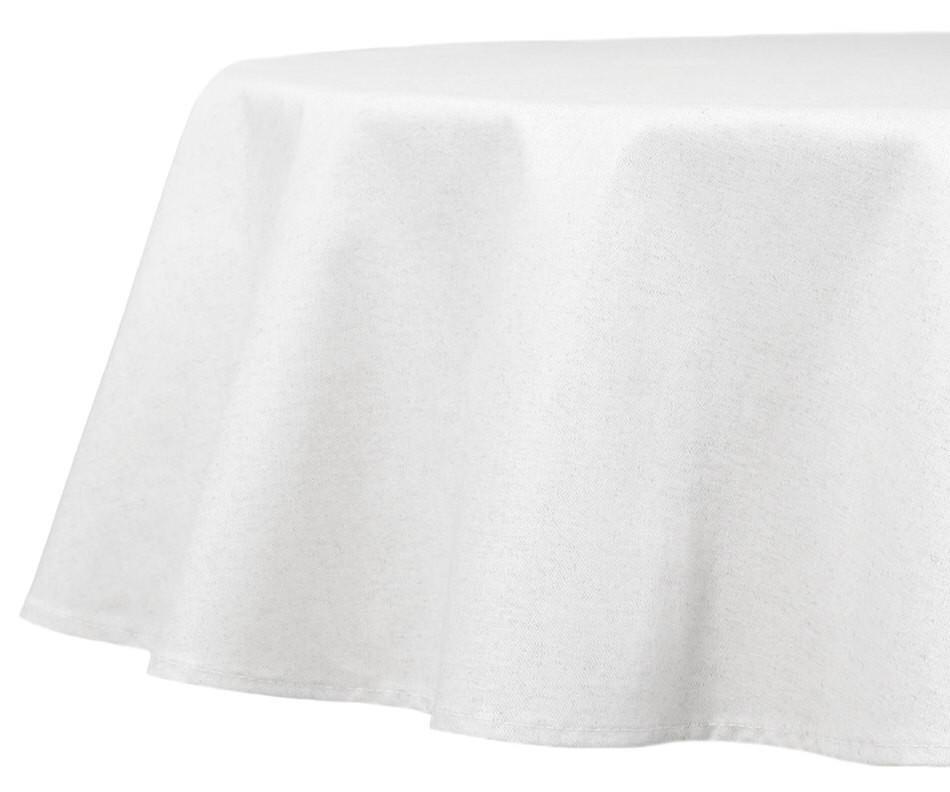 White Wipe-Clean Round Tablecloth 150cm