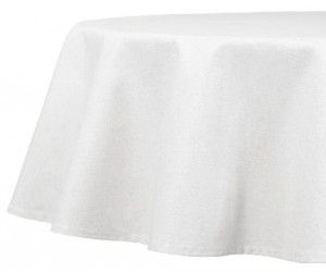 White Wipe-Clean Round Tablecloth 150cm