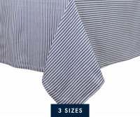 Classic Navy Ticking Stripe Tablecloth - Rectangle