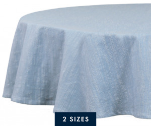 Round Holywell Blue Slub Tablecloth