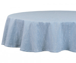 Round Holywell Blue Slub Tablecloth