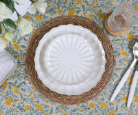 Penrose Yellow Floral Blockprint Tablecloth