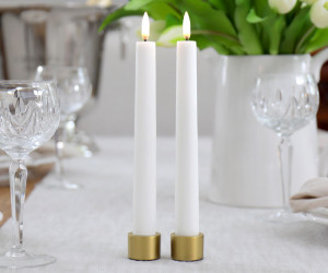 Set 2 Gold Taper Candle Holders