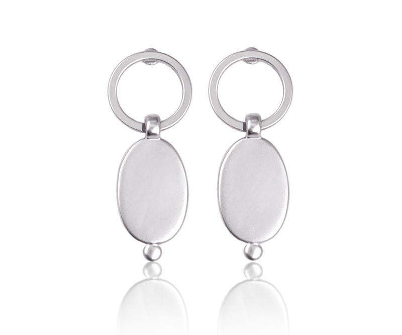 Elsea Silver Oval Drop Earrings
