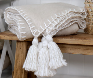 Creswell Oatmeal Throw Blanket