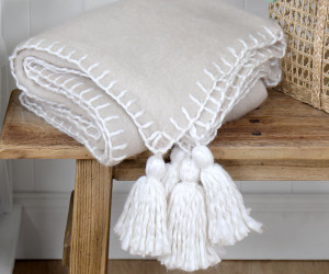 Creswell Oatmeal Throw Blanket