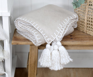 Creswell Oatmeal Throw Blanket