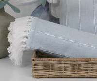 Brighton Blue Chambray Cotton Throw