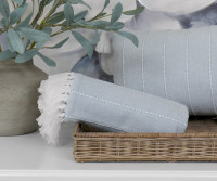 Brighton Blue Chambray Cotton Throw