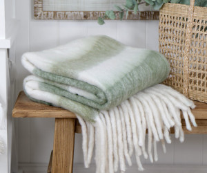 Caldwell Green Stripe Throw Blanket