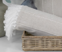 Brighton Taupe Chambray Cotton Throw