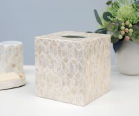 Belle Tissue Box Cover - Mother of Pearl