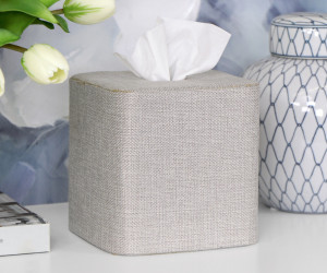 Penfold Grey Linen Square Tissue Box Cover