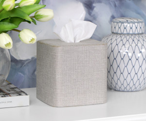 Penfold Grey Linen Square Tissue Box Cover