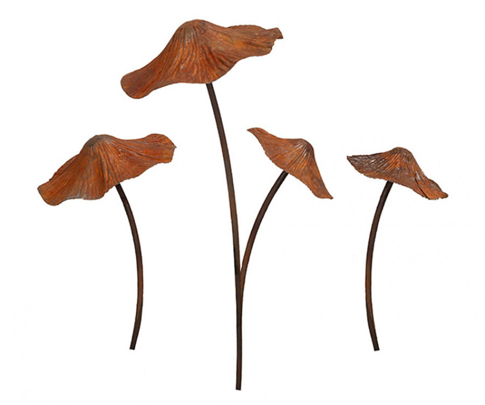 Set 3 Maya Mushroom Garden Stakes