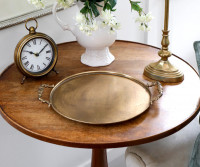 Large Beatrice Antique Gold Round Tray