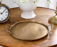 Medium Beatrice Antique Gold Round Tray