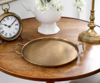Medium Beatrice Antique Gold Round Tray