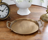 Small Beatrice Antique Gold Round Tray