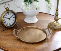 Small Beatrice Antique Gold Round Tray
