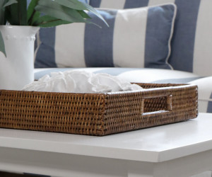 Langkawi Brown Rattan Tray - Large