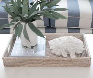 Brooklyn Whitewash Rattan Tray