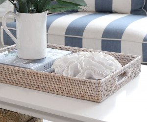 Brooklyn Whitewash Rattan Tray