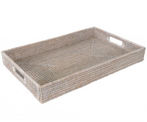 Brooklyn Whitewash Rattan Tray