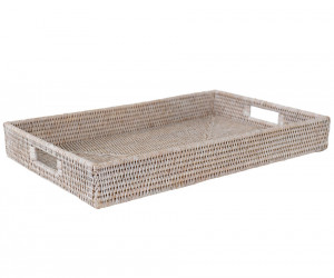 Brooklyn Whitewash Rattan Tray