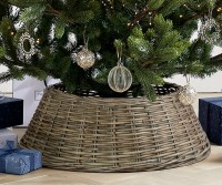 Rattan Christmas Tree Skirt - Antique Grey