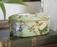 Morningside Green Blossom Trinket Box