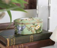 Morningside Green Blossom Trinket Box