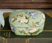 Morningside Green Blossom Trinket Box